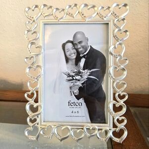 NEW heart and rhinestone wedding frame